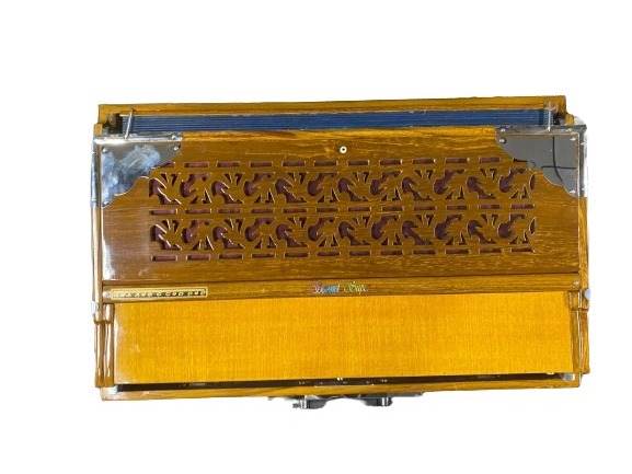 Legato - 3 3/4 Octave 9 Scale Changer (with Coupler) Box Portable Harmonium with 3 set of Palitana Mohanlal Reeds, Oak Color